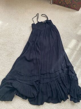 FP one free people  Flowing Midi Dress with Spaghetti StrapsS